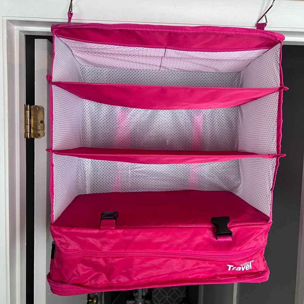 Vibrant Pink Hanging Closet Organizer